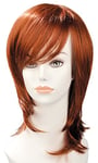 World Wigs Perruque Rousse Carré Long Plongeant/Mèche