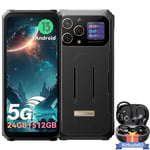 Blackview BL8000 Smartphone Incassable 5G 24Go+512Go 6.78" 8800mAh 50MP Or avec Airbuds 60(Noir)