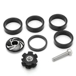 Bike Headset Front Fork Top Cap And Star Nut With Aluminum Screw Set(Black )