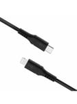 FIXED LIQUID Silicone cable USB-C/Lightning 2m Black