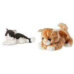 AURORA, 31420, Flopsies Oreo The Cat, 12In, Soft Toy, Black and White & World 60467 MiYoni Tots Tabby Cat Plush Toy (Orange)