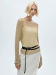 Mango Mercurio Metallic Jumper, Gold