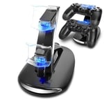 PS4 Kontroll med Laddstation för PS4 - Laddare / Handkontroll / Black 1-Pack Kontroll + Laddstation