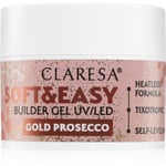 Claresa Soft&Easy Builder Gel styrkende gel-underlak til negle Skygge Gold Prosecco 12 g