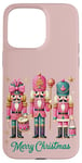 iPhone 15 Pro Max Preppy Pink Nut cracker Merry Christmas Cute Xmas Nutcracker Case