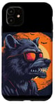 Coque pour iPhone 11 Loup-garou amusant avec lunettes de soleil pour les amateurs de loups-garous