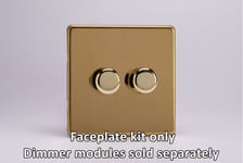 Varilight WDV2S Matrix Faceplate Kit, screwless polished brass, 2-gang