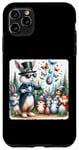 Coque pour iPhone 11 Pro Max Lapin de Pâques exécutant un spectacle magique pour animaux de la forêt