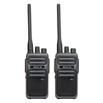 Retevis RB617 Walkie Talkie Rechargeable, 4400mAh Two Way Radios with 2 in 1 Type-C USB Cable, PMR446 VOX, Emergency Alarm, Walkie-Talkies for Shipping, Hiking, Skiing (Black and Gray, 2 Pack)