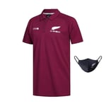 HGTRF Maillot de Rugby, 2020-2021, Maillot de Rugby Tout Noir, Manches Courtes pour Les Sports Occasionnels, Absorbant la Transpiration et Respirant S-3XL S Red