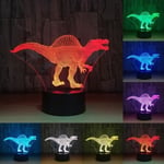 Dinosaurier Skrivbordslampa Presenter 3D Vision LED Nattljus Dekor 7 Färger Ändra Baby Sov Nattlampa vid sängen Aa12094