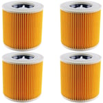 4 x Wet & Dry Cylinder Cartridge Filters For KARCHER Vacuum Cleaner Hoover