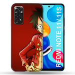 Cokitec Coque pour Xiaomi Redmi Note 11/11S Manga One Piece Luffy Multicolore