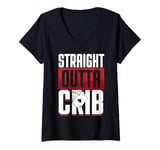 Womens Cribbage Board Game Straight Outta Crib Cribbage Player V-Neck T-Shirt