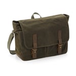 Quadra Heritage Waxed Canvas Messenger - väska - Olive Green - One Size