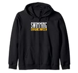 Swimming Keeps Me Sane Aquatic Life Zip Hoodie