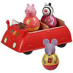 Peppa Pig Weebles Push Along Wobbily Car With 3 Figures