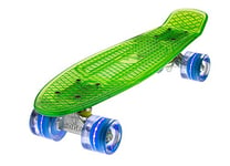 Ridge Blaze Mini Cruiser Skateboard Skate Transparent avec Roues Lumineuses LED: Planche a Roulettes complet