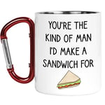 Tongue in Peach Carabiner Mug | Camper Cup | Thermal Mugs | You're The Kind of Man I'd Make A Sandwich for | Husband Nature Lover Outdoors Walking | CMBH214