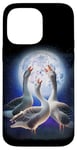 iPhone 14 Pro Max 3 Goose Howling At The Moon Funny Goose Bird Lover Birder Case