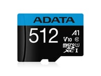 Adata Ausdx512guicl10a1-Ra1, 512 Gb, Microsdxc, Klass 10, Uhs-I, 100 Mb/S, 25 Mb/S