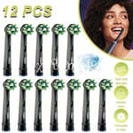 Pack of 12 Oral-B Cross Action Black Electric Toothbrush Heads Clean Maximiser