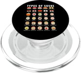 Types of Sushi T-Shirt Sushi Shirt Nigiri Sashimi Salmon PopSockets PopGrip for MagSafe