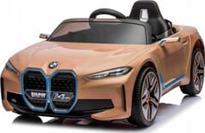 Bmw I4 Batteribil För Barn Svart + Långsam Start + Eva + Ekoläder + Led-Ljud + Fjärrkontroll