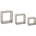 Atmosphera Créateur D'intérieur - 3 petites étagères murales fixy cube effet chêne gris - 5five