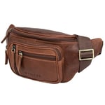 STILORD 'Greg' Sacoche Ventrale en Cuir Marron Vintage Hip Bag Homme Femme Sac Banane Belt Bags for Sports Festival Voyages Pochette Cuir véritable, Couleur:Napoli - Marron