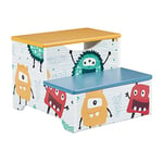 Relaxdays Marchepied pour Enfants, Petit Tabouret, 2 marches, Hauteur 25 cm, Salle Bain, MDF, accès lavabo, Multicolore