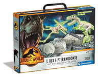Clementoni Jurassic World 3 Dominion-T-Rex E Pteranodonte-Dinosaure, Kit de Lunettes à éloigner et Assembler, (Version en Italien) - Made in Italy, Multicolore, 19306 42 x 6.7 x 29cm