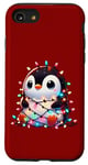 iPhone SE (2020) / 7 / 8 Christmas Penguin with Light Strings Clumsy Cute Entangled Case