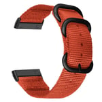 Generic Fitbit Sense 2 / Versa 4 Nylon Watch Strap With Black Buckle - O Orange