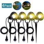 4X Spot de jardin led spot extérieur led blanc chaud IP65 lumière de jardin 4W GU10 pré pour extérieur pré de jardin