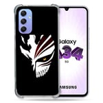 Cokitec Coque Renforcée en Verre Trempé pour Samsung Galaxy A34 5G Manga Bleach Masque