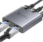 Switch Ethernet 1 à 3 1000Mbps, Doubleur RJ45 [Boîtier métallique Ultra-Mince] Switch Ethernet 3 Port, Vitesse élevée Hub RJ45 Ethernet, Compatible avec Ordinateur Routeur Décodeur Téléviseur