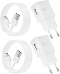 2-Pack Chargeur Rapide Et Câble Usb Type C Pour Samsung Galaxy A15 A14 A13 A04s A05s A71 A55 A54 A53 A42 A35 A34 A33 A25 A23 M53 M34 M13 S8 S9 S10 S20 S21 Plus, Chargeur Usb C Tablette Telephone