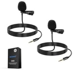 NEEWER Lot de 2 Microphones Cravate compatibles avec Les micros sans Fil Rode Wireless GO II Pro DJI, condensateur omnidirectionnel TRS de 3,5 mm à Clipser pour Youtube Live Stream, CM5