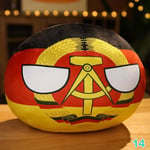 10 cm Country Ball Plyschleksak Polandball hänge Countryball stoppad Kid Doll DB East Germany