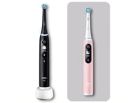 Oral-B Io Series 6 Duo Tannbørste 2 Stk Rosa/Sort