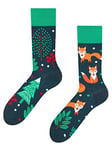 Dedoles Chaussettes Unisexe Homme Femme & Enfants beaucoup designs amusants gauche droite différent, couleur: Vert, motif: Renard roux, taille: 39-42