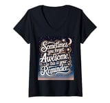 Womens "Sometimes You Forget You're Awesome" Inspirational Reminder V-Neck T-Shirt