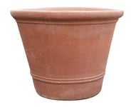 Biscottini Vase Terre Cuite Fait Main Lisse Pot de Fleur Grande Plantes Externe