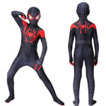 Spider Man Into the Superhero Kids Miles Morales Cosplay Vuxen H -i black 140cm