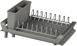 Dish Drying Rack Expanding Grey Kitchen Dish Drainer & Cutlery Holder Non Slip