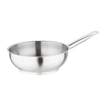 Vogue Stainless Steel Sauté Frying Pan 20 cm, Silver, 6.5 cm (H), Induction Co