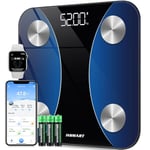 INSMART Scales fot Body Weight, Digital Personal Smart Scales with App, Bluetooth Scales for Body Fat, BMI, Weight, Pulse Rate, Muscle Mass, Water, Protein, Bone Weight, BMR, etc. Bllue