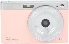 Appareil Photo Numérique Pour Enfants,Caméra Vidéo Ips Hd 2,88 Pouces Pour Débutants 4K Vlogging Camera Autofocus Avec Zoom 50Mp 16X,Lumière De Remplissage Led Intégrée,Caméra De(Rose)