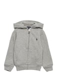 Cotton-Blend-Fleece Hoodie Tops Sweat-shirts & Hoodies Hoodies Grey Ralph Lauren Kids